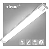 Utility LED Shop Light Fixture 2FT 4FT with Plug, Airand Waterproof Linkable LED Tube Light 5000K Under Cabinet Lighting,1800 LM LED Ceiling and Closet Light 18W, Corded Electric with ON/Off Switch