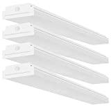 FaithSail 4FT LED Wraparound 40W Wrap Light, 4400lm, 4000K Neutral White, 4 Foot LED Shop Lights for Garage, 48 Inch LED Light Fixtures Ceiling Mount Office Light, Fluorescent Tube Replacement, 4 Pack
