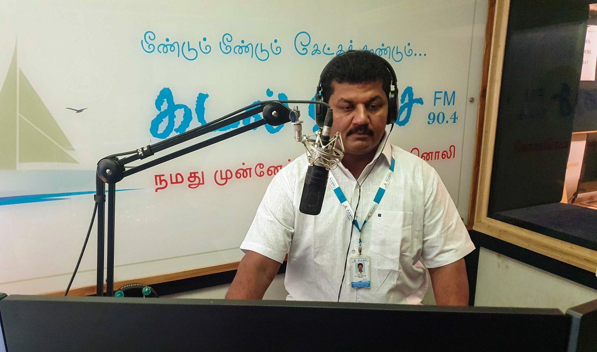 Armstrong Fernando in radio booth