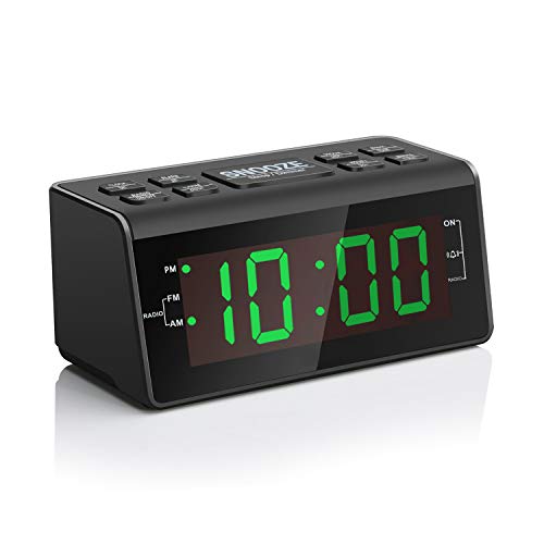DST 12/24H Sleep Timer and Dimmer for Bedroom… Jingsense Digital Alarm Clock Radio AM/FM Radio with Preset 