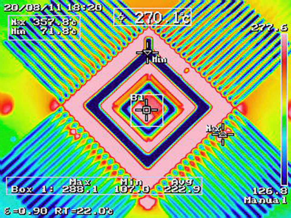 Image of a silicon carbide gate driver chip.